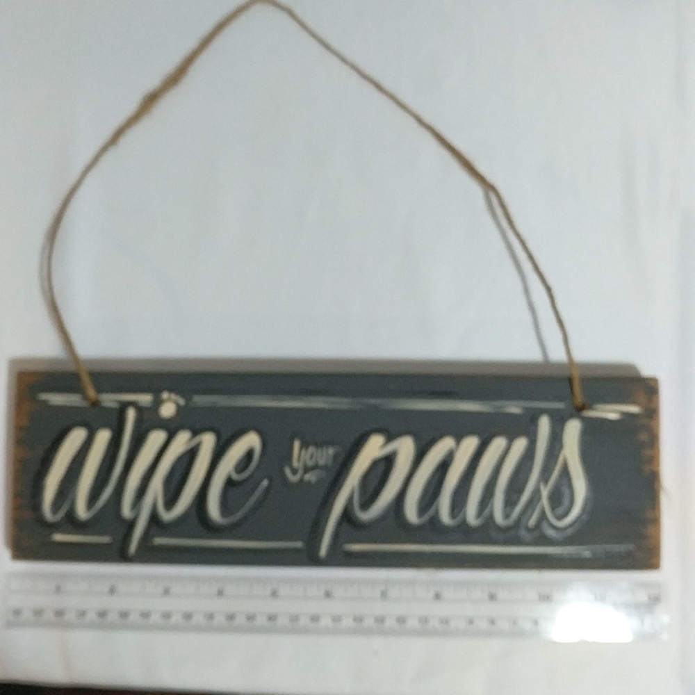 Wipe your paws weathered wood sign.